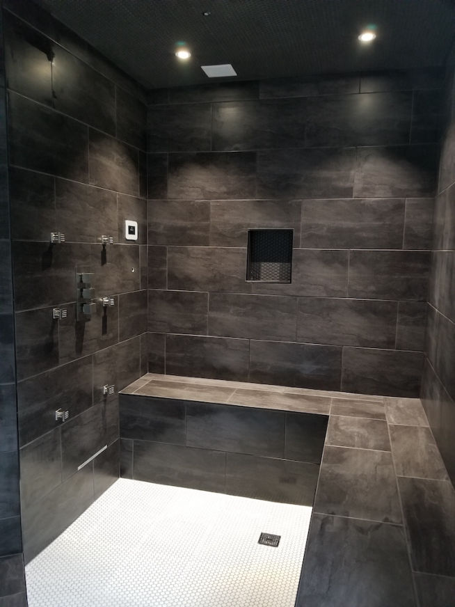 Shower tile works